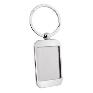 Porte-clés rectangulaire creux avec logo personnalisé, porte-monnaie tendance en laiton, alliage de zinc et fer - Product Image 1