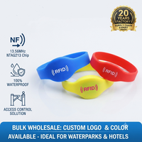Wasserdichtes Silikon-RFID-NTAG213-Armband für Hotelschlösser, Großhandel, 13,56 MHz NFC-Armband, unterstützt Logo-Anpassung und Chip-Kodierung