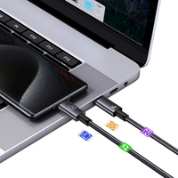 Kabel Data Pengisian Cepat USAMS SJ661 Berkualitas Tinggi Tipe C ke Tipe-C 60W dari Paduan Aluminium untuk Ponsel dan Laptop