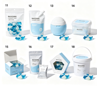 Capsules de lessive personnalisées de couleur variée avec compartiments de couleur différentielle