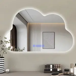 Frameless Cloud Shape Led Irregular Design Wall Mirror Smart Light Bathroom Touch Control Screen Mirrors