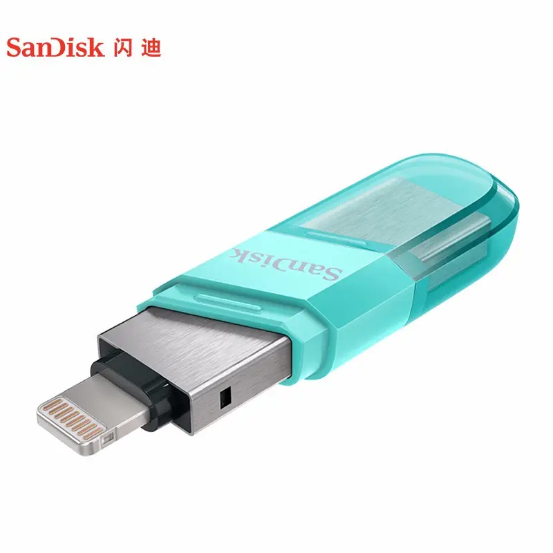 SanDisk-unidad flash USB 3,0 Lightning de 128GB, velocidad de lectura, 90 MB/s, interfaz Dual para ordenador móvil, Pendrive para Apple IXpand