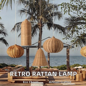 Nhật Bản Phong Cách Retro Mây Đèn Chùm Cho Phòng Khách Phòng Ngủ Nhà Hàng Cho Kiến Trúc Thiết Kế Mặt Dây Chuyền Đèn Cho Thanh - Product Image 3