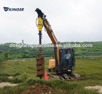 KINGER Tarière hydraulique pour excavatrice, pour le forage de sols, la plantation d'arbres et la construction de clôtures