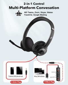 <span class=keywords><strong>Téléphone</strong></span> de bureau avec microphone <span class=keywords><strong>pour</strong></span> centre d'appels, casque téléphonique avec microphone, écouteurs <span class=keywords><strong>pour</strong></span> cours en ligne, <span class=keywords><strong>téléphone</strong></span> <span class=keywords><strong>fixe</strong></span> de bureau, USB 3,5 mm - Product Image 5