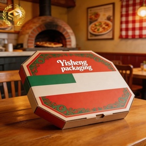 Boîte à pizza <span class=keywords><strong>hexagonale</strong></span> écologique recyclable en <span class=keywords><strong>carton</strong></span> ondulé avec logo pour restaurant, fournitures de restauration rapide - Product Image 3