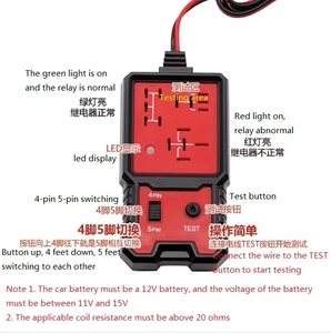 Ferramenta do reparo da bateria do automóvel e da motocicleta, analisador da falha do relé, desempenho estável automotivo do verificador da bateria do relé - Product Image 3
