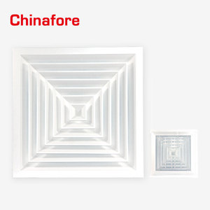 Ventilación HVAC Suministro decorativo de 4 vías Difusor de aire cuadrado Registros y rejillas de techo - Product Image 3