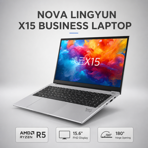โน้ตบุ๊ก WOOKING X15Nova ขนาด 15.6 นิ้ว ดีไซน์บางเฉียบ |   เอเอ็มดี ไรซ์น รี5 5625ยู |   สมุดบันทึกธุรกิจระดับมืออาชีพ | พีซีแบบพกพาที่มีน้ำหนักเบา - Product Image 3