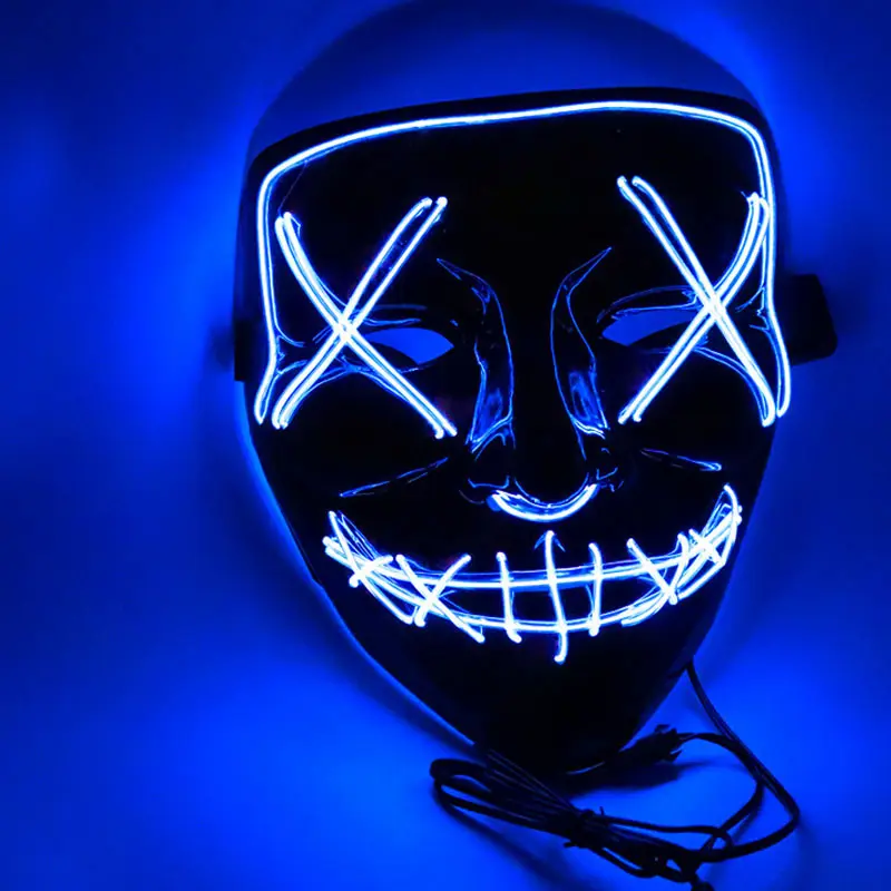Preferred Cheap Party Customized Plastic Halloween Mask Manufacturer Funny Face Mask Led Light Up Wholesale Led Party Mask/