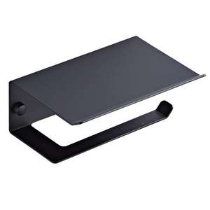 Set di ferramenta di fabbrica 4 pezzi porta telefono a parete porta rotolo di carta igienica nero acciaio inossidabile Set di accessori da bagno - Product Image 6
