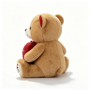 Oso de peluche personalizado de San Valentín, oso de peluche marrón con corazón rojo, oso de peluche de juguete, oso de peluche de amor. - Product Image 3