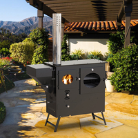 Poêle de jardin à plaque chauffante surdimensionnée OEM avec four et barbecue poêle à bois