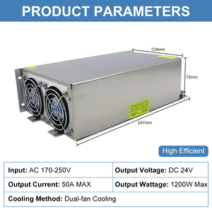 ESann Switching Power Supply 1200W Power Adapter Driver <strong>Transformer</strong> <strong>AC</strong> <strong>220V</strong>/110V DC 24V 50A SMPS for CCTV 3D Printer - Product Image 2