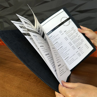 Porte-menu de café-bar portable en cuir véritable avec logo personnalisé, dossier de menu de restaurant avec promotionnel pour cadeaux de bienvenue