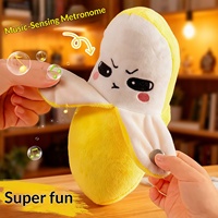Piano interactif créatif et unique à détection de mouvements en forme de banane, jouet en peluche souple pour la musique parent-enfant, rembourré en coton PP
