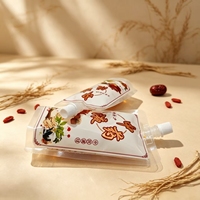 Pochette souple personnalisée avec logo, poignée et bec verseur, sachet plastique liquide, emballage stand-up pour aliments pour animaux, adoucissant textile, eau potable