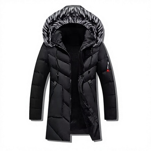 Parka d'hiver haut de gamme à capuche, manches longues, col montant, style urbain, en toile de polyester pour hommes, services OEM - Product Image 1
