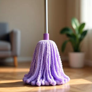 Testina per scopa in microfibra con motivo a quadretti viola per la pulizia dei pavimenti - Product Image 3