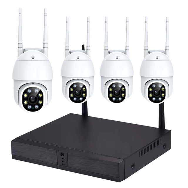 3MP 5MP Pan Tilt Rotate WIFI IP Cameras AI Human Tracking Two Way Audio Home Wireless Security Camera System 4CH