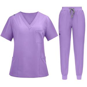 Tenue médicale élégante : Haut et pantalon extensibles, nouveau design tendance pour infirmières, esthéticiennes, et personnel de salon de toilettage. - Product Image 6