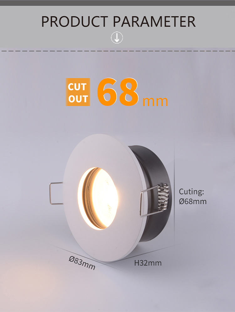 7w White Recessed LED Downlights Cut Out 68mm For Kitchen Room