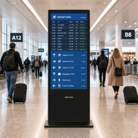 Affichage numérique sur pied de 55 pouces pour l'information des aéroports et des gares