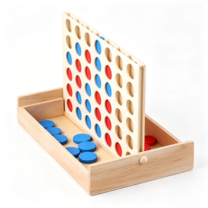 Set da Gioco Gigante in Legno Connect 4: Gioco da Tavolo Strategico per 2 Giocatori, Famiglia, Quattro in Fila, Combo <span class=keywords><strong>Tic</strong></span> Tac Toe - Product Image 2