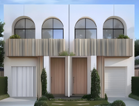 Maison duplex modulaire en acier moderne, étanche, alimentée à l'énergie solaire, préfabriquée pour villa, appartement, hôtel