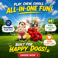 Porte-clés en peluche personnalisé classique et original pour nettoyer les dents des chiens et des chats, conforme aux normes CE ASTM - Marque HUGMEI