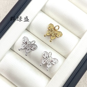 Qunlvsheng S925 Sterling Silver Butterfly Pendant 925 Silver Jewelry Findings For Necklace <b>Bracelet</b> DIY Accessories - Product Image 3