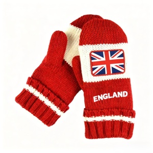 Mitaines de ski jacquard 100 % acrylique OEM/ODM, doublure polaire, pour sports d'hiver en extérieur, coupe-vent, personnalisables - Product Image 3