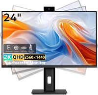 Nouvel écran tactile de 24 pouces Full HD 2560x1440P 100Hz 10 points multi-touch avec caméra web, ports Business/VGA/USB, noir, garantie 3 ans