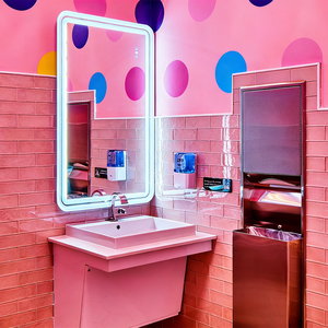 Airy Luxe Bakery & Coffee Market Stall Featuring Glass Display Case, Open Tiered Shelving, and Integrated Warm Lighting - Product Image 5