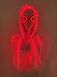 Gilet à capuche en fausse fourrure LED RGB pour <span class=keywords><strong>femme</strong></span>, <span class=keywords><strong>tenue</strong></span> lumineuse pour festival, veste en fourrure rechargeable à couleurs changeantes pour rave, <span class=keywords><strong>Burning</strong></span> <span class=keywords><strong>Man</strong></span> - Product Image 4