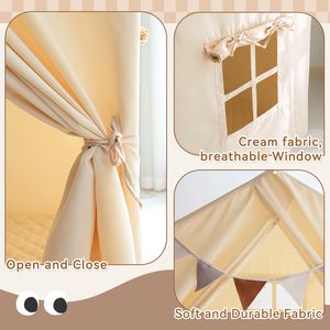 Tienda de campaña de lona para niños, lona de poliéster, lavable, plegable, tienda de juegos para niños pequeños, niñas y niños - Product Image 6