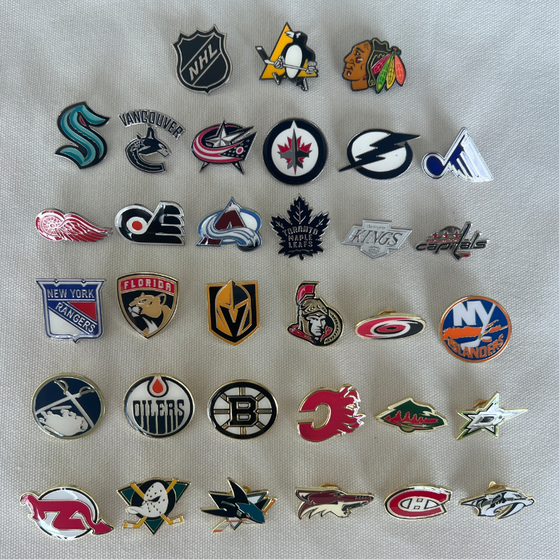Брошь с логотипом команды NHL, металлические значки для фанатов