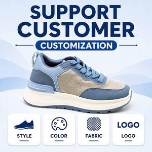 Sneakers da donna con plateau spesso, design a pannelli a strati, in velluto a coste e camoscio, con suola a blocchi, <span class=keywords><strong>scarpe</strong></span> casual alla moda - Product Image 2