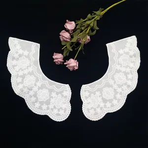 voile embroidery one pair cotton neck collar lace