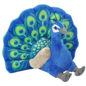 Yiwu factory custom cute soft stuffed animal plush peacock toy as gift for children