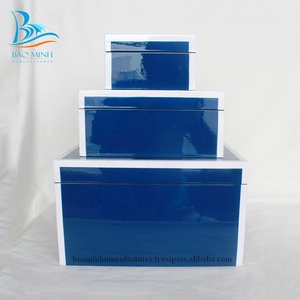 Cajas de joyería de lujo para sala de estar y decoración del hogar, laca azul real de alta calidad - Product Image 2