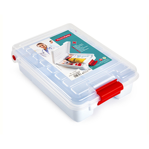 Trousse de premiers secours Plastforte transparente, taille standard, durable, réutilisable, pour l'organisation et le rangement à domicile - Product Image 1