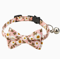Collier pour chat Tanpopo en gros, motif floral marguerite, réglable avec boucle, bandana pour petit chien et chat, nœud papillon et clochette, nouvelle arrivée