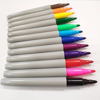 Nouveau stylo marqueur permanent à alcool à pointe en fibre fine durable marqueur de peinture colorée bon marché pour papier d'écriture d'art pointe de pinceau oblique CD