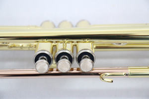 Trompette en laiton Trompette Sib Double Couleur Focustyle FTR-250 avec couvercle en tissu et boîte en mousse Surface laquée dorée - Product Image 5