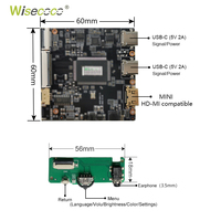 12,3 Zoll 2400x900 2K LCD-Bildschirm Typ-C Wisecoco Controller-Board Sekundärdisplay-Panel für PC/Laptop/Spielkabinett-Monitor