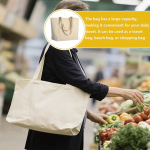 Custom Cotton Tote Bags White Gusseted <b>Shopper</b> Bags Casual Reusable Carry Bags for Promotional Activities - Product Image 3