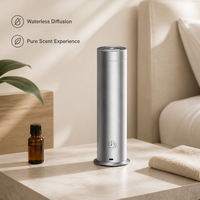 Diffuseur de parfum de table personnalisé en alliage d'aluminium, pulvérisation automatique sans eau, fonctionnement programmé, intensité réglable, CE FCC pour bureau et chambre