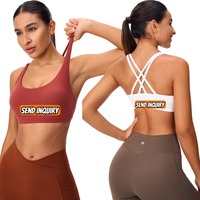 2024 Logo personnalisé haut Impact dos croisé soutien-gorge de sport pour les femmes rembourré Gym course soutien-gorge antichoc entraînement soutien-gorge haut