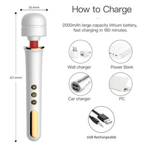 Jolly Space Waterproof AV Stick palmare testa rotonda Multi-velocità G-Spot vibratore per le coppie - Product Image 6